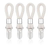 MoonSing Pinces à Serviette, Clips Porte-Torchon avec Boucles, Attache Torchon Cuisine Pince à Suspendre pour Serviette de Plage our Armoires Salle de Bain Maison Balcon, 4 Pièces