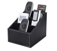 MoonSing TV Boîte de Rangement pour Télécommande avec 3 Compartiments, PU Cuir Organisateur Contrôleurs, Organiseur pour Lunettes pour Pinceaux de Maquillage,Stylo, Bureau