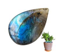 Moonstone - Pierre précieuse naturelle en forme de feuille polie à la main goutte d'eau lisse, dîner à base d'énergie de guérison | Collection minérale pour bracelets faits maison,