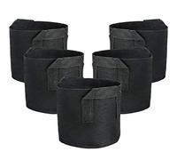 moonsun Lot de 5 pots en tissu de 10 litres, conteneurs en tissu avec poignées à sangle pour pommes de terre, fleurs, fournitures de maison