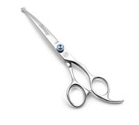 Moontay JP-440C Ciseaux de toilettage professionnels pour chien droit, incurvé, ciseaux à effiler/mélanger/couper les poils de chat en acier inoxydable Argenté