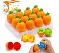 MOONTOY Carotte Uova Abbinate,Oeufs de Pâques,12pcs Montessori Plastica Giocattoli Educativi Viaggio Paques Cadeau De Jouet Apprentissage pour Les Bébés Enfants en Bas Âge De 1 2 3 Ans Ragazzi Ragazze