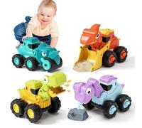 MOONTOY Jouets à partir de 1 an, Voitures Jouets pour bébés Dinosaures, Voiture pour bébé Press and Go pour Les Tout-Petits de 12 à 18 Mois, Excellent Cadeau pour Les Enfants de 1 2 3 Ans