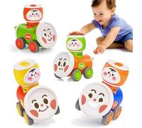 MOONTOY Petite Voiture Enfant 1 2 3 Ans, Lot 4 Jouets Bébé 1 an, Voiture Friction 18 Mois, Jouet 18 Mois, Petites Voitures 2 Ans, Cadeau Bébé, Press & Go