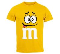 MoonWorks® T-shirt de carnaval pour homme avec imprimé M - Costume de groupe - Costume de dernière minute - Costume de carnaval pour homme, 3 jaunes., L