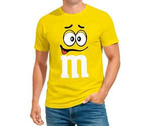 MoonWorks T-shirt de carnaval pour homme avec imprimé M - Costume de groupe - Costume de dernière minute - T-shirt amusant, 3 jaunes., L