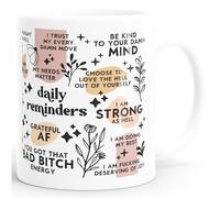 MoonWorks® Tasse à café motivation affirmation avec dictons de motivation drôle collègues Mutmacher Blanc standard