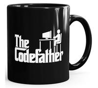 MoonWorks® Tasse à café The Codefather Programmeur IT Informaticien Coder Tasse cadeau Noir Taille unique