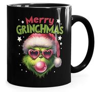 MoonWorks® Tasse de Noël Merry Grinchmas XMAS - Idée cadeau pour les fans de Grinch - Noir - Standard