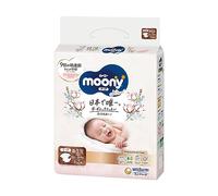 Moony Couches en coton bio avec bande adhésive, taille nouveau-né, jusqu'à 5 000 g, 63 unité