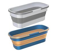 Moonyan Seau Pliable - Seau Pliable De 12L | Seau Pliable Rectangulaires | Bassine Pliable | Seau Retractable Pliable en Plastique | Seau en Silicone pour Le Nettoyage | Seau De Pêche Plein Air
