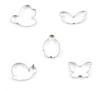MoonyLI 5 pièces en Acier Inoxydable Cookie Cutter Set Cartoon Jungle Animal Papillon Firefly Escargot Thème Moule