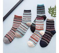 MoonyLI Chaussettes pour Hommes Crew Cut Cachemire Rétro Épais Chaud Doux Chaussettes en Laine Chaussettes d'hiver Crew Chaussettes Mode Cachemire Casual Crew Tricot Chaud Chaussettes 5 Paires