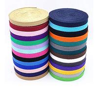 MoonyLI Coton Sangle Sac Ceinture Ceinture Chevrons sergé Biais Biais Bande de cerclage Bricolage Coton Sangle Ceinture Ceinture Tablier Ruban à Coudre (28 Verges, 28 Couleurs, 10 mm)