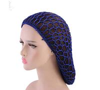 MoonyLI Filet à Cheveux au Crochet Snood, Chapeau en Filet à Cheveux au Crochet pour Filet à Cheveux au Crochet pour Dormir (Bleu Royal)