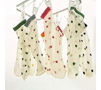 MoonyLIChaussettes de Cheville de Mode colorée de Femme Ultra-Minces Chaussettes de Tube rayées de Soie Transparente Transparentes Coeurs Pop Chaussettes Bandes 7 pièces