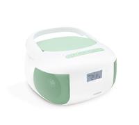 MOOOV 477186 Lecteur CD Radio FM Portable Bluetooth - Poste Boombox Stéréo MP3 Entrée USB, AUX-in, Micro-SD, Prise Casque, Ecran LCD - Alimentation Secteur ou Pile - Vert