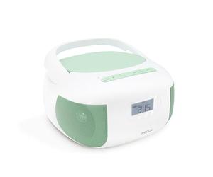 MOOOV 477186 Lecteur CD Radio FM Portable Bluetooth - Poste Boombox Stéréo MP3 Entrée USB, AUX-in, Micro-SD, Prise Casque, Ecran LCD - Alimentation Secteur ou Pile - Vert