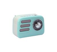 Mooov 477240 Radio Vintage FM Bluetooth Portable avec Alimentation Batterie Rechargeable ou Secteur - Poste Design Retro Lecteur USB, Carte microSD - Turquoise