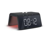 mooov 477358 Réveil Midnight avec Chargeur Induction 15W Téléphone (Recharge sans Fil) - Simulation Aube Lumineux - Ecran Digital Horloge - Port USB-A - Noir
