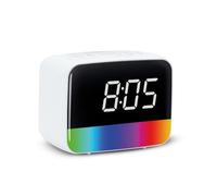mooov 477373 Réveil Lumineux avec bruits Blancs Bluetooth et Enceinte Rainbow - Blanc