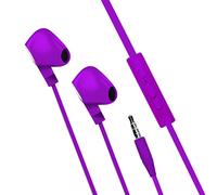 mooov 493161 Ecouteurs Intra-Auriculaires avec Micro intégré- Prise Jack, Fil 1,2M de Long - Commande Prise Appel et Volume Réglable Musique - Violet