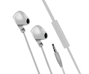 mooov 493162 Ecouteurs Intra-Auriculaires avec Micro intégré- Prise Jack, Fil 1,2M de Long - Commande Prise Appel et Volume Réglable Musique - Gris