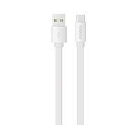 mooov 732058 Câble USB-A/USB-C Plat Data et Charge Blanc 1 M