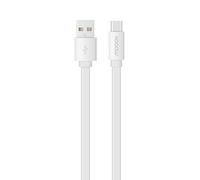 MOOOV 732059 Câble USB-A/USB-C Plat Data et Charge Blanc 2 M