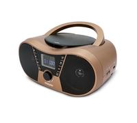 MOOOV Lecteur CD Copper & Black avec Radio FM, Port USB, Fonctions Sleep et ID3