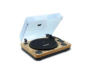 Mooov Platine Vinyle Bluetooth Graffiti HP Intégré Enregistreur Effet Bois | Réécoutez et enregistrez tous vos 33, 45 et 78 tours grâce à cette platine vinyle Bluetooth équipée de haut-parleurs intégrés