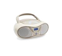 MOOOV Soft Grey, Lecteur CD Portable, Lecture CD-R/CD-RW/CD-MP3, Radio FM, Port USB, Son Stéréo 6W, Poignée Ergonomique, Fonctionne sur Secteur ou Piles - 477403