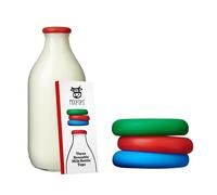MOOPOPS Lot de 3 bouchons en silicone réutilisables spécialement conçus pour s'adapter aux bouteilles de lait en verre standard britannique d'une pinte.