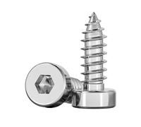 MOOPW Acier inoxydable 304 À tête mince Douille hexagonale Vis autotaraudeuses Tête cylindrique Hexagone interne Vis autoperceuses M8 x 80mm 2 Pcs