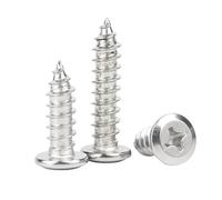 MOOPW Acier inoxydable 304 Croix Tête plate Vis autotaraudeuses Chanfreinées Tête ronde Pour menuiserie Biseautées Vis à bois M5 x 40mm 20 Pcs