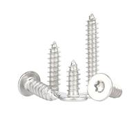 MOOPW Acier inoxydable 304 Extra fin Tête plate Torx Vis autotaraudeuses Embout étoile Profil bas Fraisée Vis à bois M4 x 18mm 50 Pcs