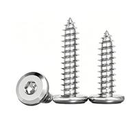 MOOPW Acier inoxydable 304 Grande tête plate Chanfreinée Hexagonal interne Vis autotaraudeuses Bord biseauté Ameublement Autoperceuses Vis à bois M3 x 10mm 50 Pcs