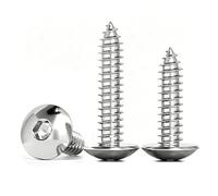 MOOPW Acier inoxydable 304 Tête ronde Hexagonal interne Vis autotaraudeuses Tête champignon Autoperceuses Vis à bois M5 x 50mm 20 Pcs