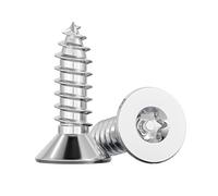 MOOPW Acier inoxydable 304 Torx À tête fraisée Vis autotaraudeuses Hexagonales Étoilées Tête plate Antivol Vis autoperceuses M4 x 35mm 50 Pcs