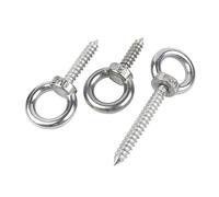 MOOPW Acier inoxydable 304 Vis à œillets Avec anneau Vis autotaraudeuses Œillets Forme d'anneau Crochets Audio Vis autoperceuses M5 x 50mm 2 Pcs
