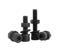 MOOPW Classe 12.9 Haute résistance Hexagonal interne Tête cylindrique Boulons Rondelles Ecrous Ensembles Tête de tasse Vis combinées M8 x 30mm 10 Pcs