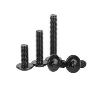 MOOPW Cruciforme Tête de Champignon Boulons à tête ronde Acier inoxydable 304 Placage Noir Zinc Vis de machine Fixations M5 x 10mm 20 Pcs
