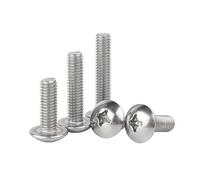 MOOPW Cruciforme Tête de Champignon Boulons à tête ronde Acier inoxydable 304 Vis de machine Fixations M2 x 5mm 50 Pcs