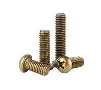 MOOPW Cuivre Croix Tête ronde Boulons Laiton Tête de dôme Vis Boulons de machines Fixations M6 x 50mm 5 Pcs