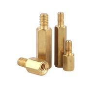 MOOPW Entretoise en laiton Vis Extrémité unique Mâle Femelle Fileté Hex Standoffs PCB Carte mère Hexagonal Pilier M6 x 20 +8mm 2 pcs
