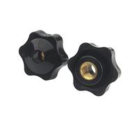 MOOPW Étoile Écrous À poignée - 10Pcs Vis de serrage Plastique Moletée Bouton Trou traversant Cuivre Noyau Filetage interne Hexagone Main Poignées Écrous M5 M6 M8 M10