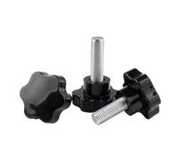 MOOPW étoile Vis à oreilles Diamètre de la tête 38mm Bouton Poignée | Vis de serrage Resserrer Poignées Plastique Vis de poignée M6 x 50mm 4 Pcs