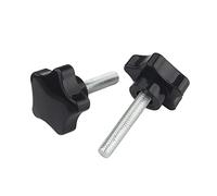 MOOPW M10 x 100mm 4 Pcs étoile Vis à oreilles Acier Carbone Bouton Poignée Vis de serrage Resserrer Plastique Machine Vis de poignée