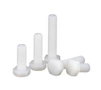 MOOPW Plastique Boulons à six pans - Nylon Tête hexagonale Vis Isolation Hexagonal externe Boulons Métrique Mécanique Fixations M8 x 25mm 10 Pcs