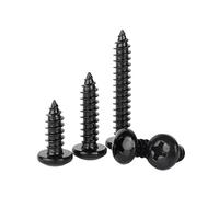 MOOPW Tête ronde Vis à bois - Acier inoxydable 304 Plaqué zinc noir Vis autotaraudeuses Tête Pan Cruciformes Queue Pointue Vis M5 x 40mm 20 Pcs